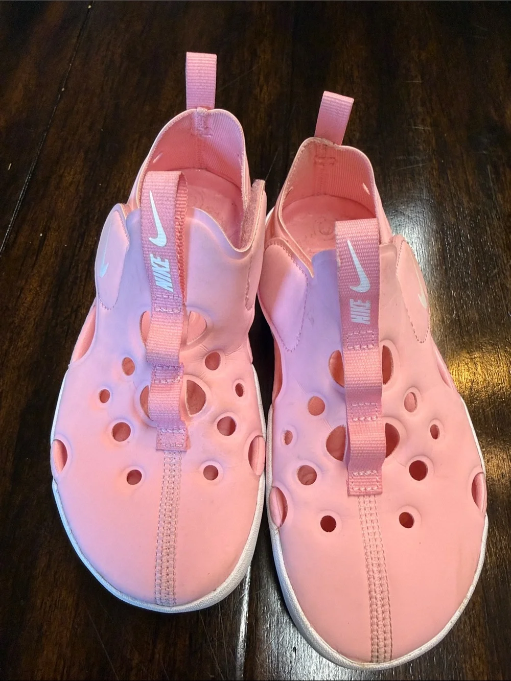 Nike Kids Coral Pink Slip-On Water Shoes with Pull Tabs